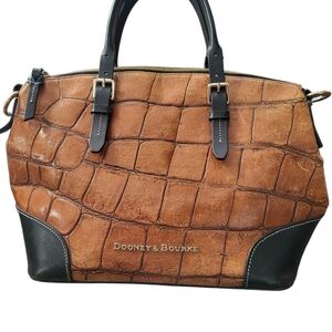 Dooney & Bourke Brown and Black Croc Embossed Handbag 2011